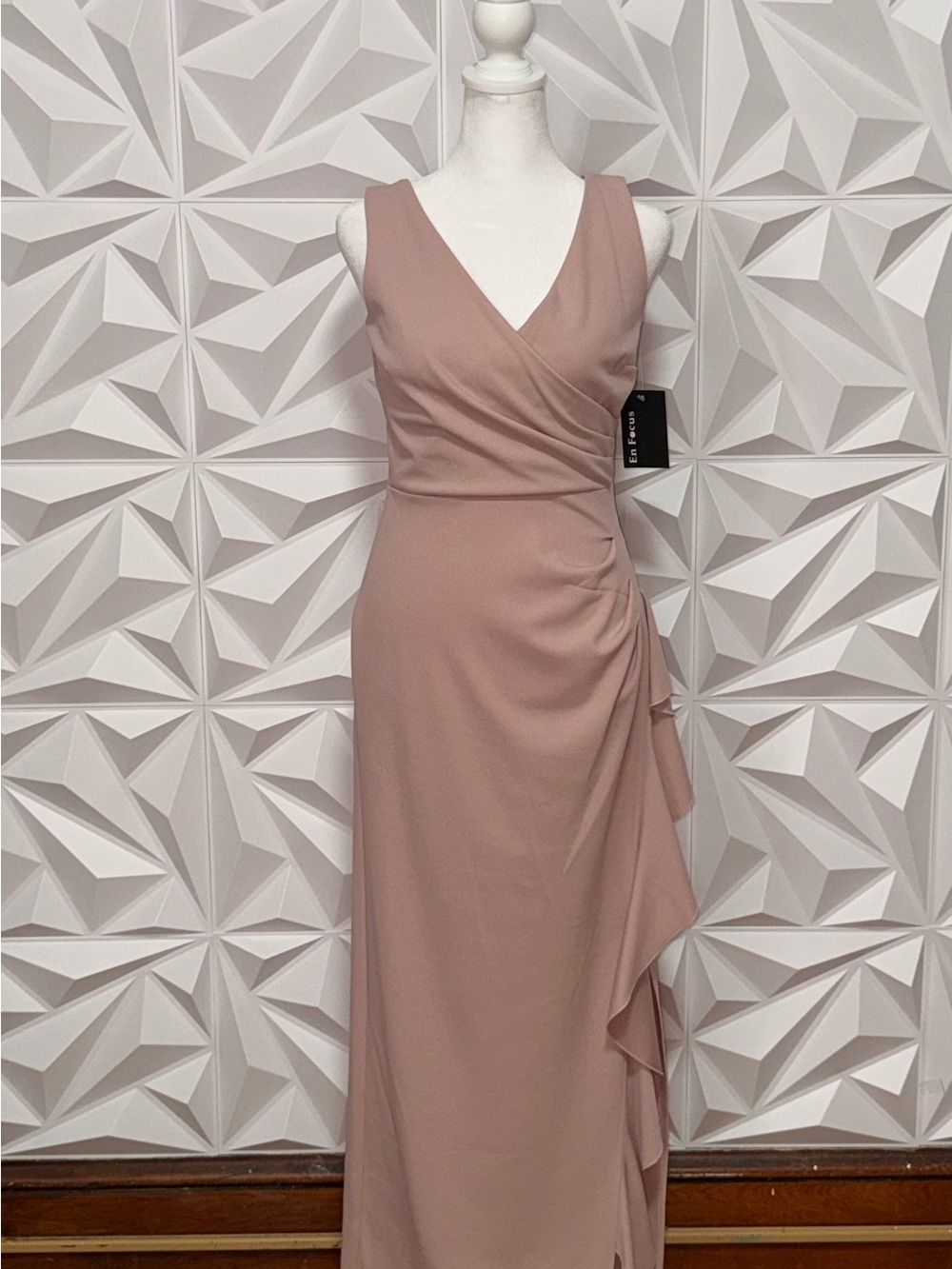 Enfocus Studio Dusty Rose Sleeveless V-Neck Maxi Dress